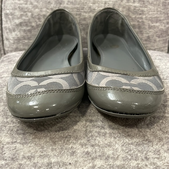 Coach Grey Patent Leather Monogrammed Flats for Women, Size 6 1/2 - Picture 11 of 13